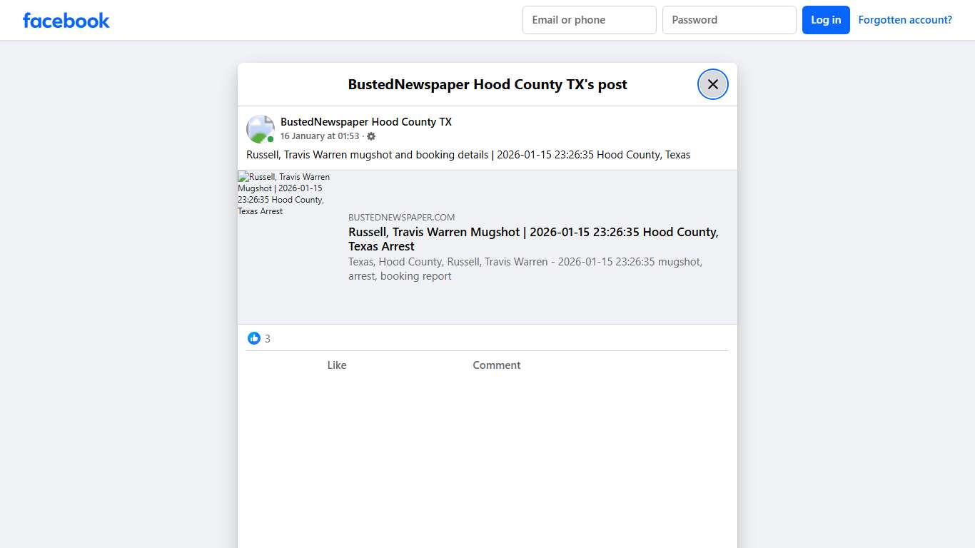 Russell, Travis Warren... - BustedNewspaper Hood County TX Facebook